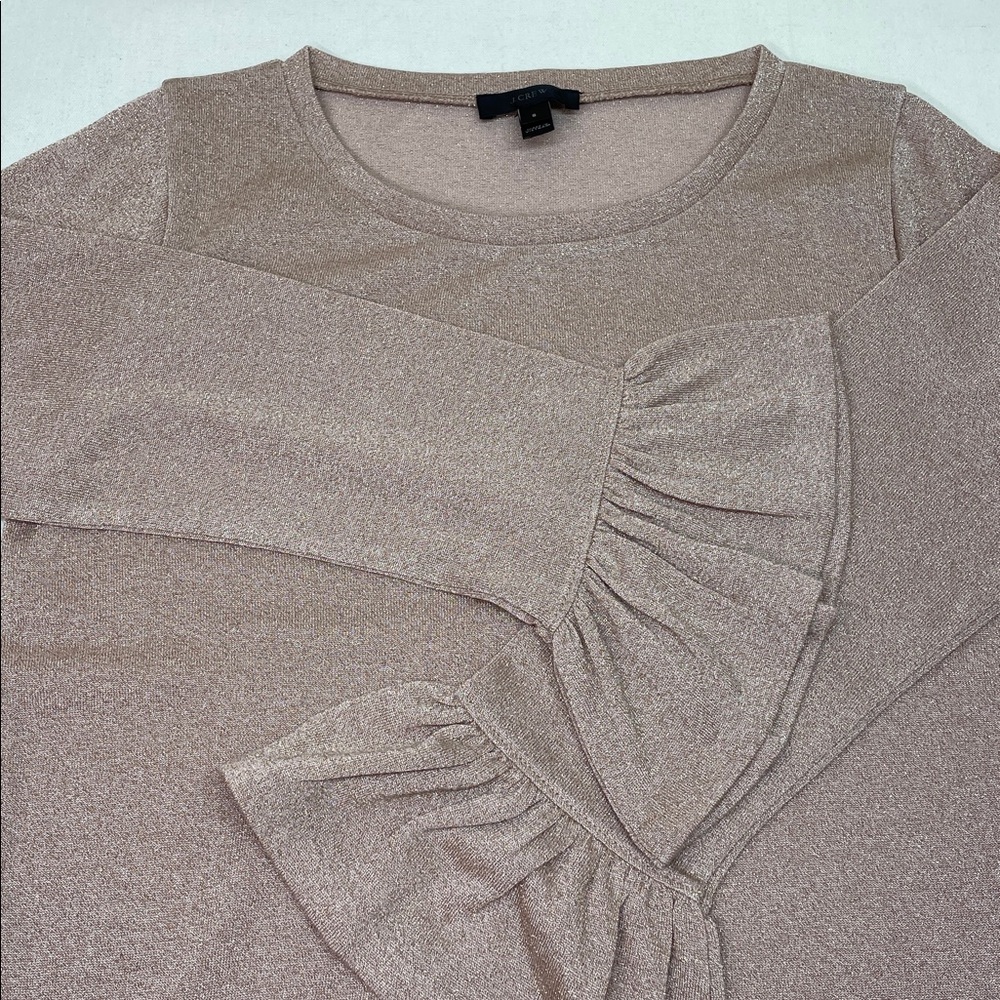 J. Crew Women's Long Sleeve Top in Shimmering Rose Gold